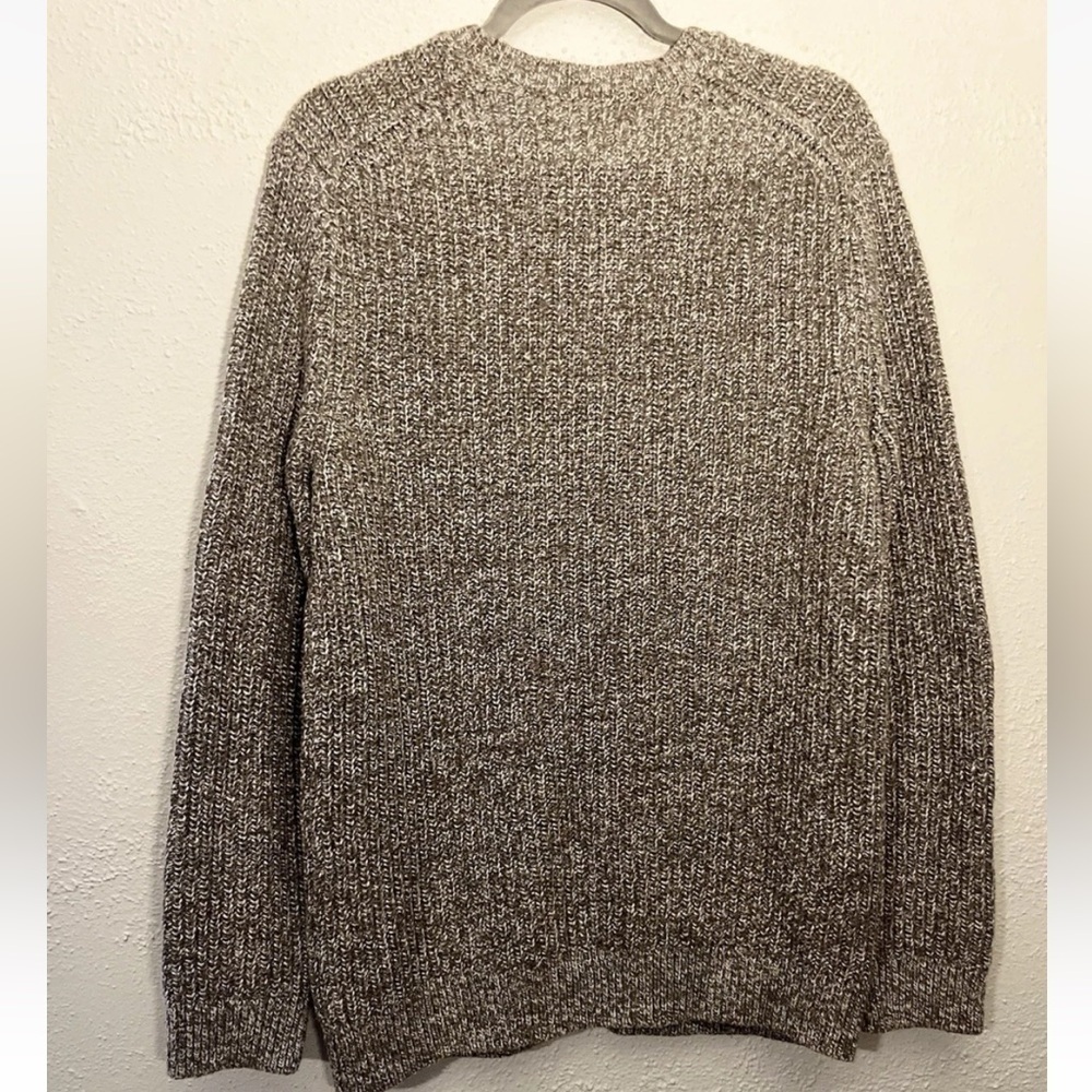 Banana Republic Men’s M Fisherman Sweater Cotton Wool Blend Marled Brown Heavy - Picture 2 of 5